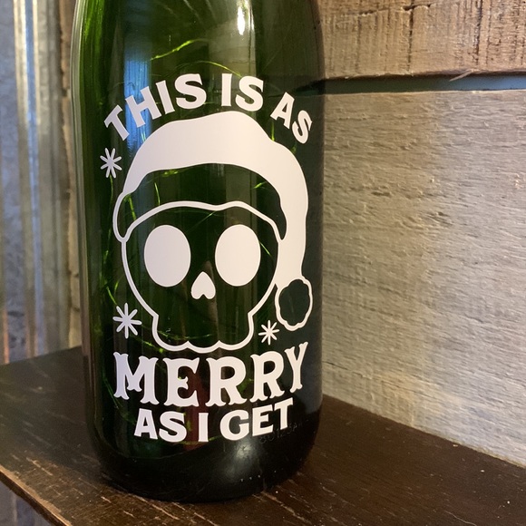 COPY - Hand Crafted- ‘This is as Merry as I Get’ wine bottle lantern - Picture 2 of 9